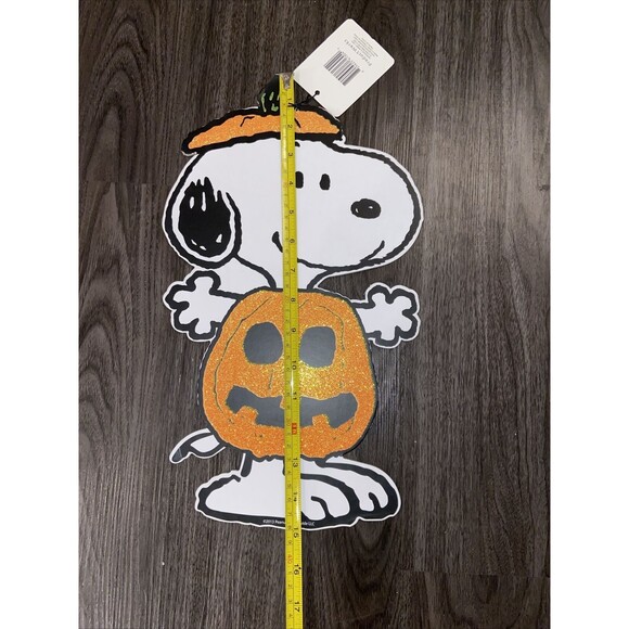 Peanuts Halloween 15" Decoration Window Die Cut 3pc Set Glitter Snoopy NWT / NOS - Picture 7 of 14